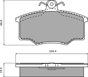 Przednie klocki hamulcowe  Audi 80, 100, Coupe, Volvo 340-360, Volkswagen Passat  Indeks: CK 176