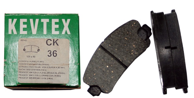 Przednie klocki hamulcowe Citroën LN, Visa, Dacia 1300/1310/1410, Peugeot 104, 304, 305 Break Indeks: CK 36