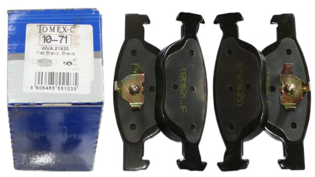 Przednie klocki hamulcowe Fiat Brava (182), Bravo (182), Marea (185), Lancia Delta II (836) Indeks: 10-71